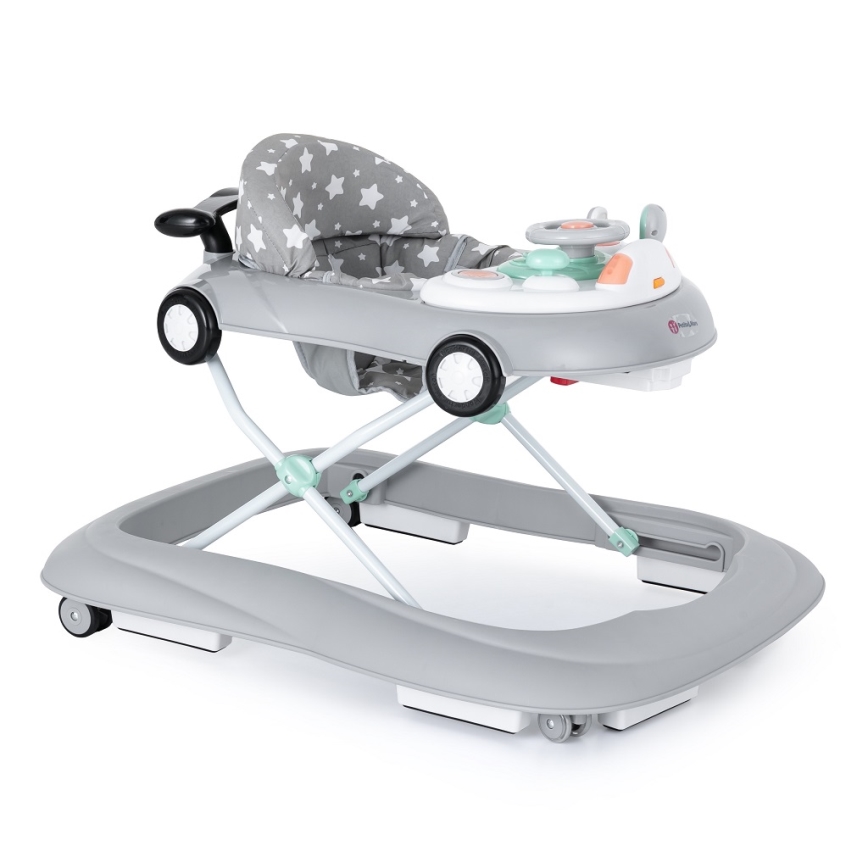 PETITE&MARS - Baby walker with melody CABRIO grey