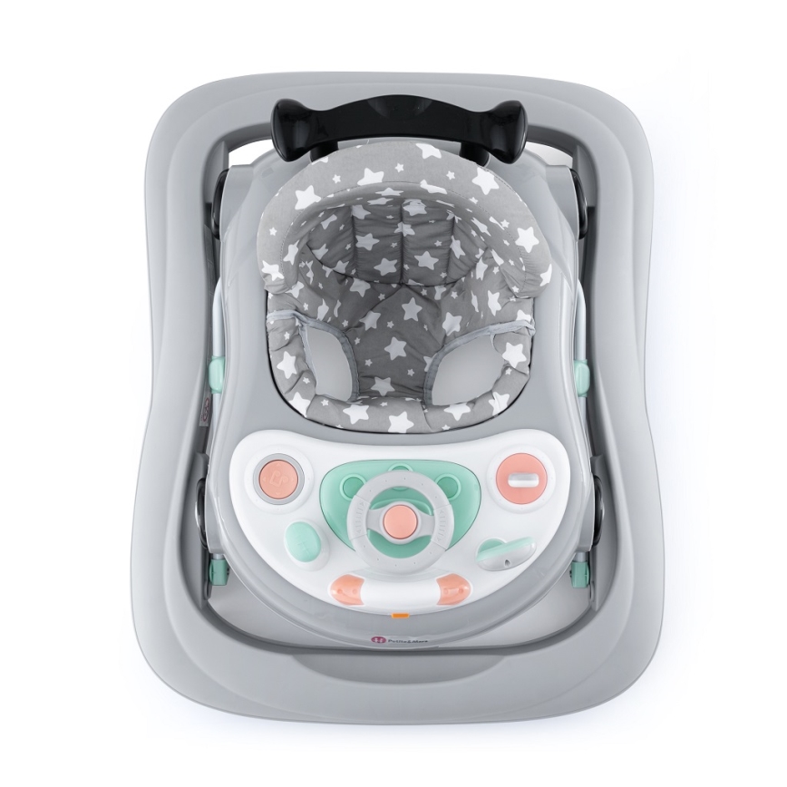 PETITE&MARS - Baby walker with melody CABRIO grey