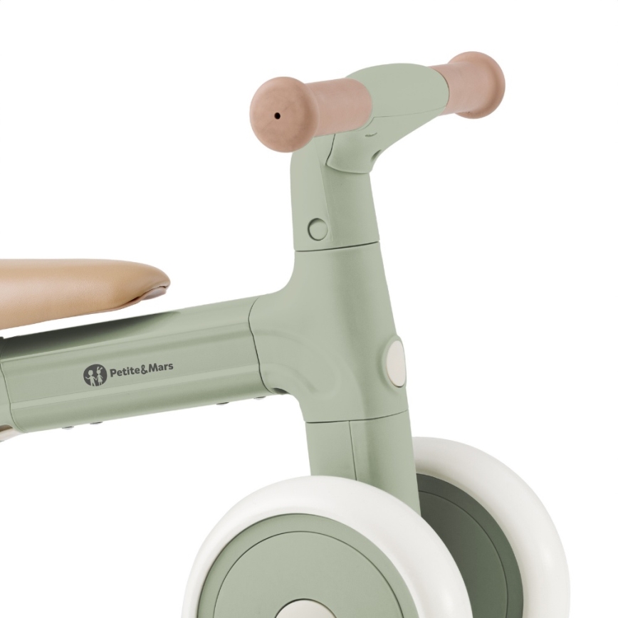 PETITE&MARS - BINGO 3-in-1 Kids' Balance Bike, Sage Leaf