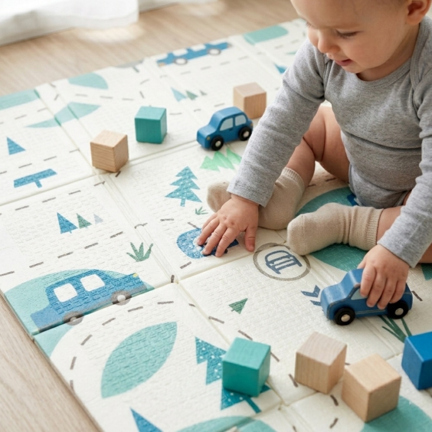 PETITE&MARS - CAMPY Foldable Play Mat Cars&Arabesca