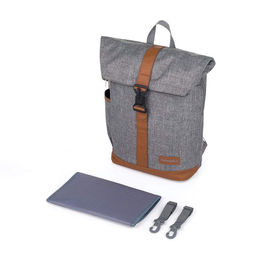 PETITE&MARS - Changing backpack for stroller JACKOB grey