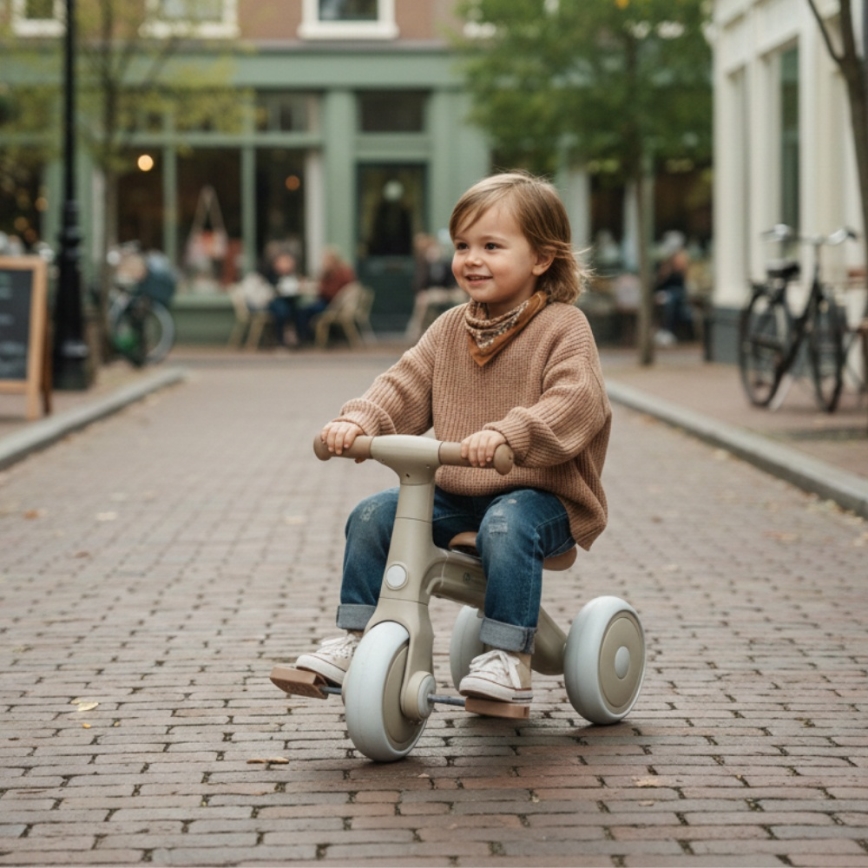 PETITE&MARS - Children's 3-in-1 Tricycle BINGO Ivory White