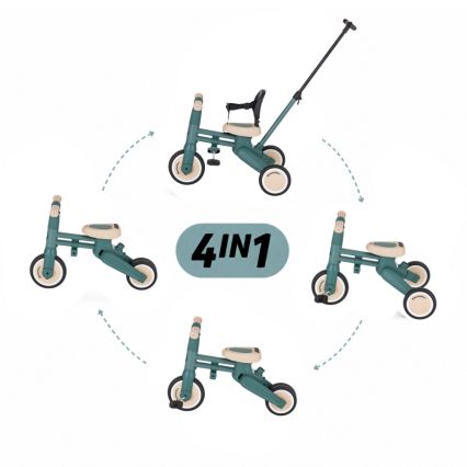 PETITE&MARS - Children's 4-in-1 Tricycle DRIFT Misty Green