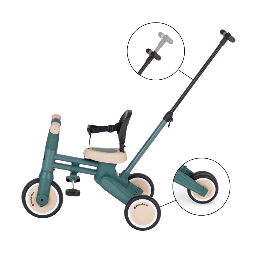 PETITE&MARS - Children's 4-in-1 Tricycle DRIFT Misty Green
