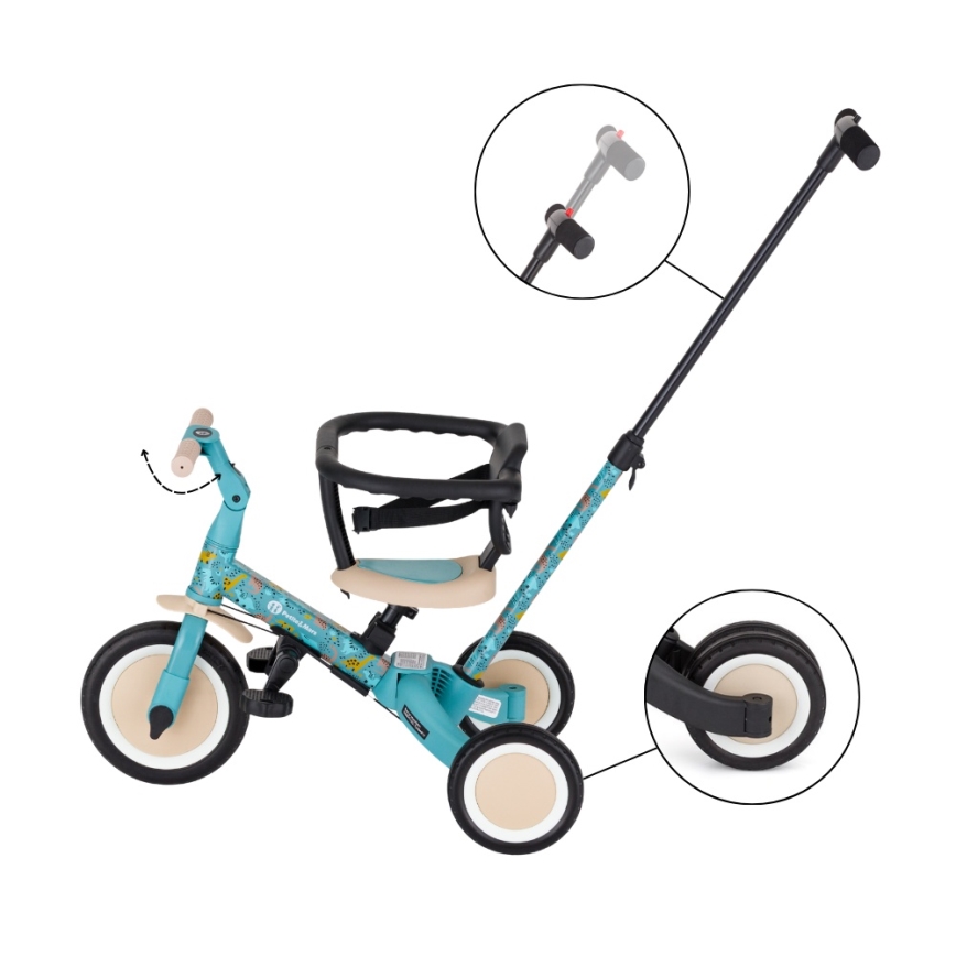 PETITE&MARS - Children's 5-in-1 Tricycle TURBO LIMITED Dino Park