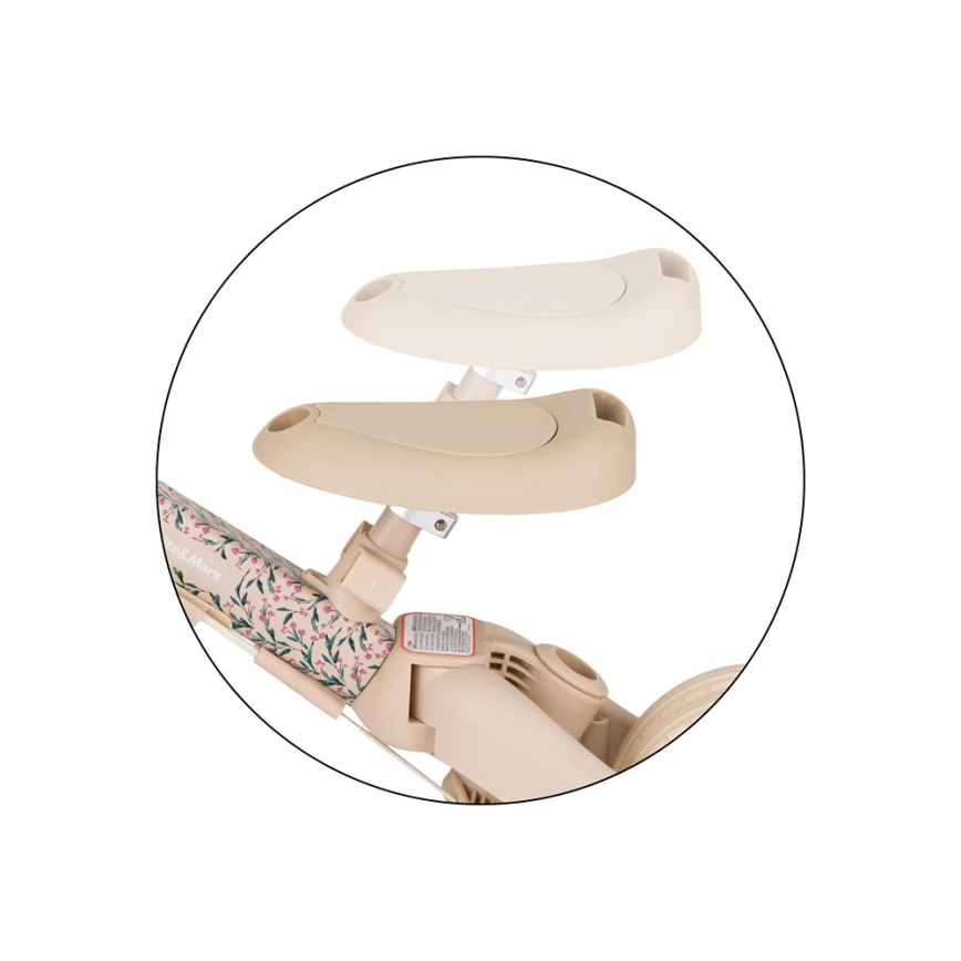 PETITE&MARS - Children's 5-in-1 Tricycle TURBO LIMITED Pink Meadow