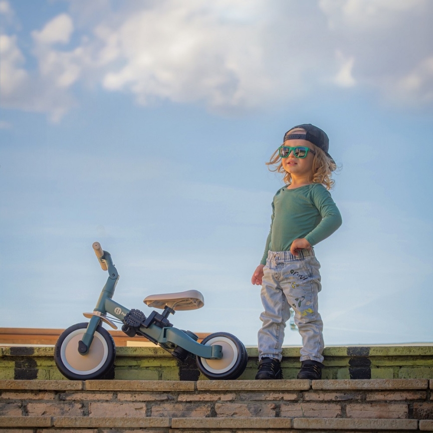PETITE&MARS - Children's 5-in-1 Tricycle TURBO PLUS Misty Green