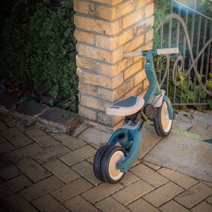 PETITE&MARS - Children's 5-in-1 Tricycle TURBO PLUS Misty Green