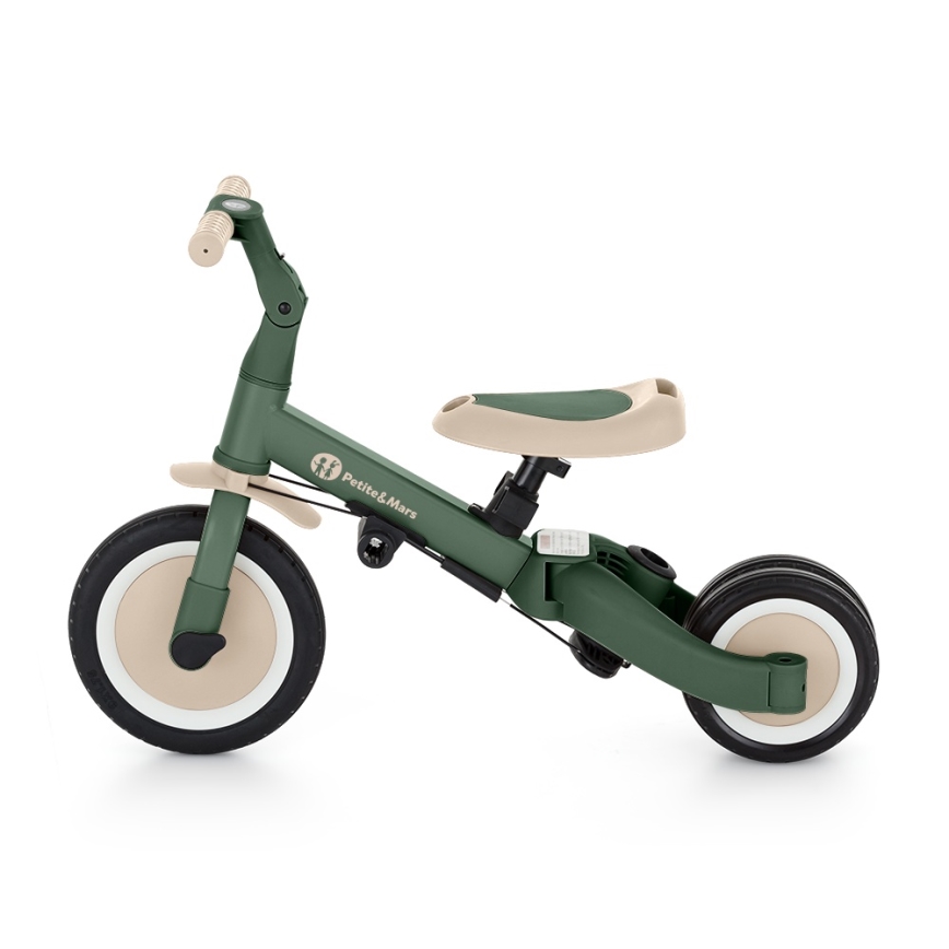 PETITE&MARS - Children's 5-in-1 Tricycle TURBO PLUS Misty Green