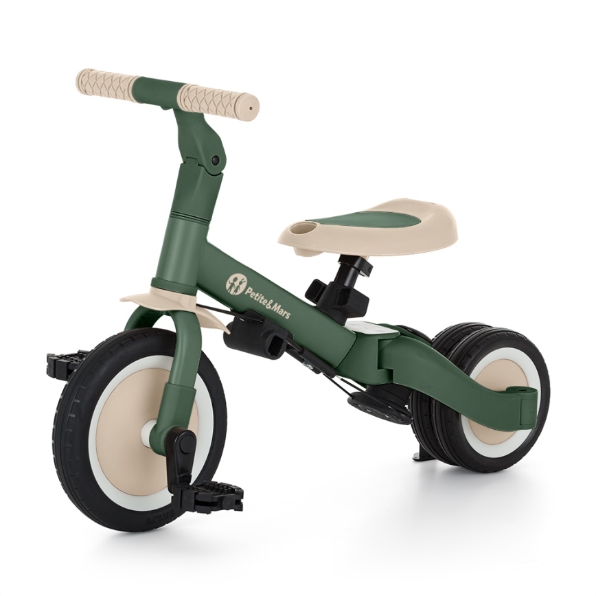 PETITE&MARS - Children's 5-in-1 Tricycle TURBO PLUS Misty Green