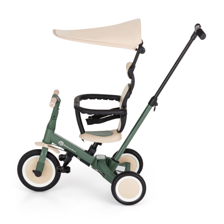 PETITE&MARS - Children's 5-in-1 Tricycle TURBO PLUS Misty Green
