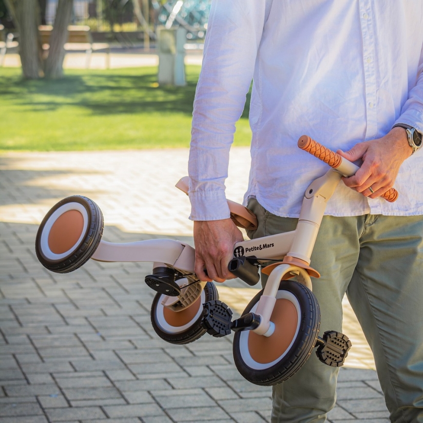 PETITE&MARS - Children's tricycle 5in1 TURBO Desert Sand