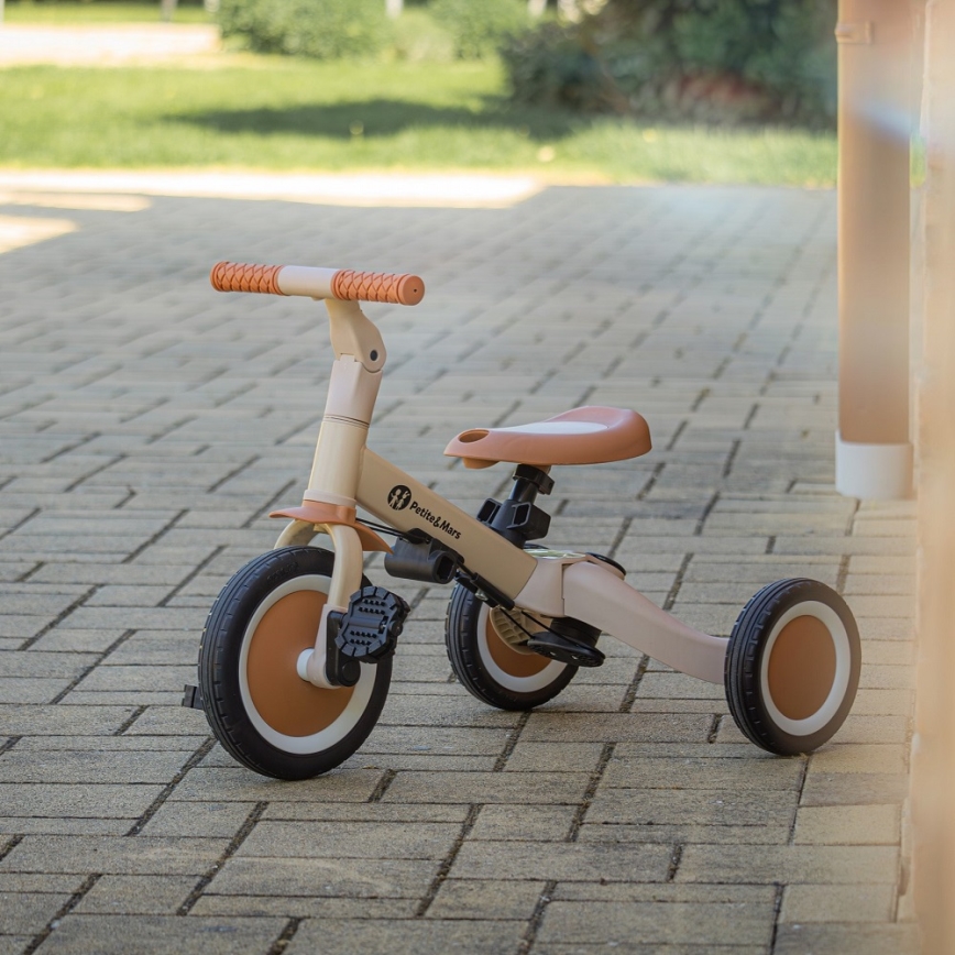 PETITE&MARS - Children's tricycle 5in1 TURBO Desert Sand