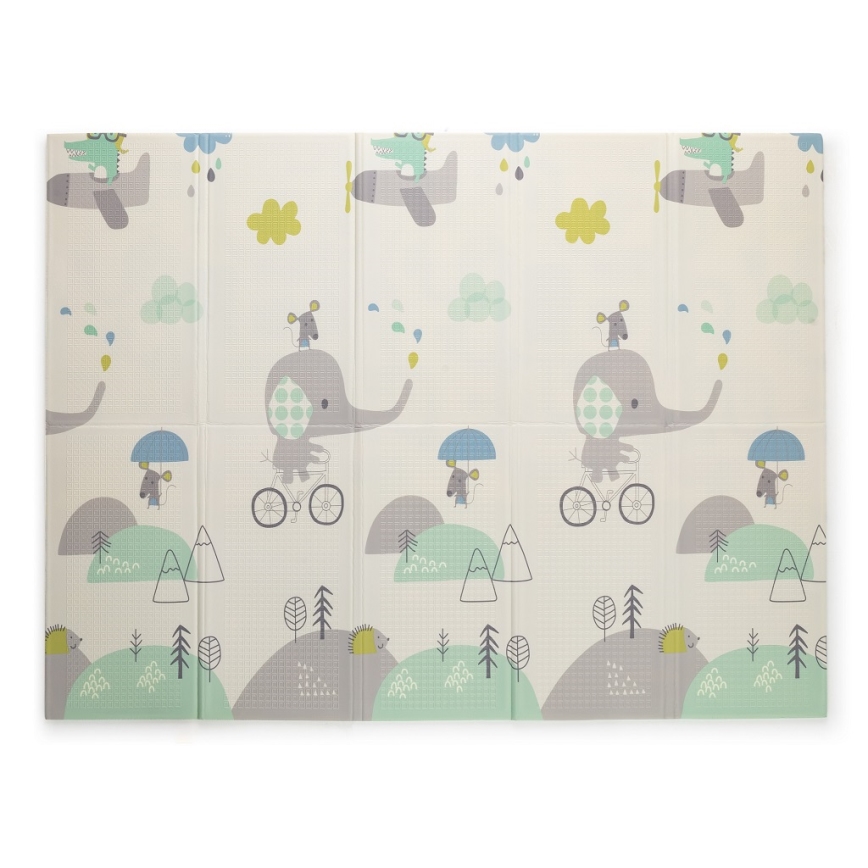 PETITE&MARS - Foldable play mat CAMPY ELEPHANT&CITY