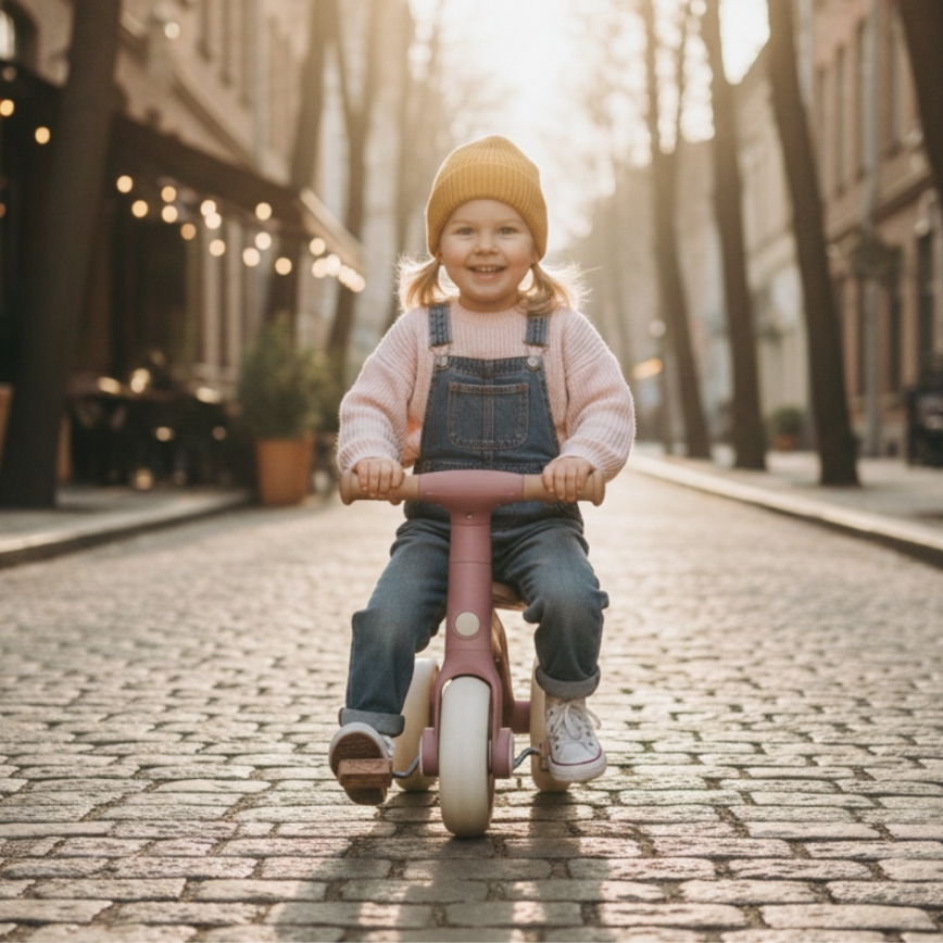 PETITE&MARS - Kids' 3-in-1 Tricycle BINGO Dusty Rose