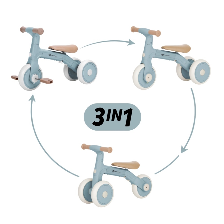 PETITE&MARS - Kids' 3-in-1 Tricycle BINGO Stering Blue