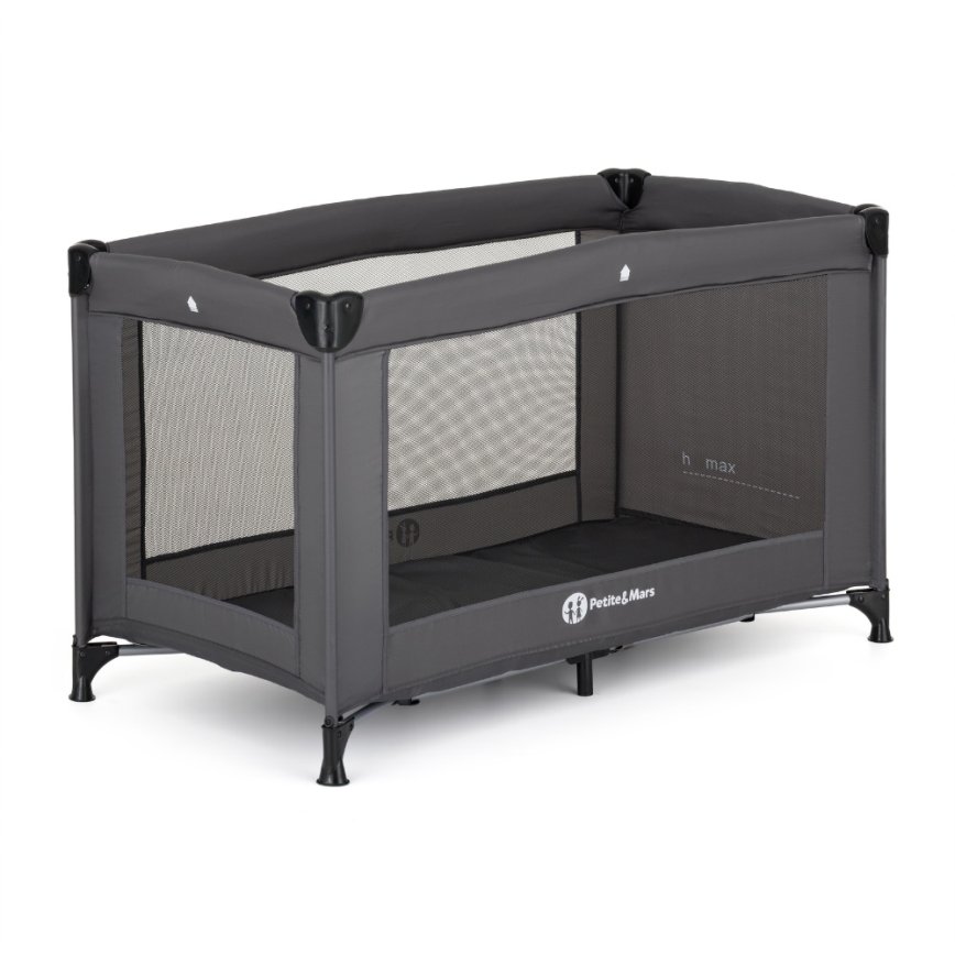PETITE&MARS - KOOT Lite Travel Cot Dark Grey