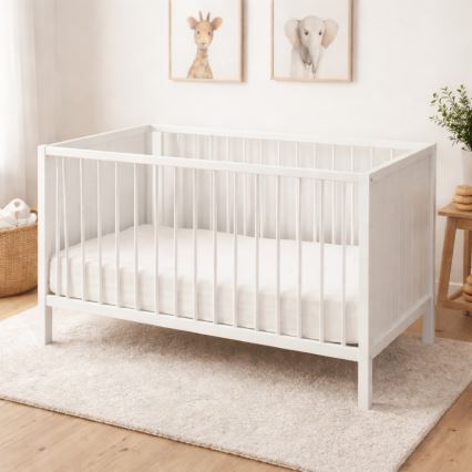 PETITE&MARS - MILA 3-in-1 Baby Cot 120x60 cm White/Beech