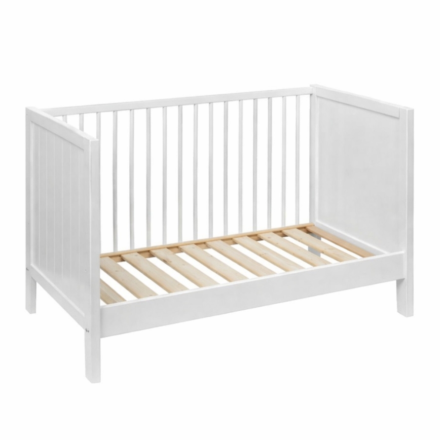 PETITE&MARS - MILA 3-in-1 Baby Cot 120x60 cm White/Beech