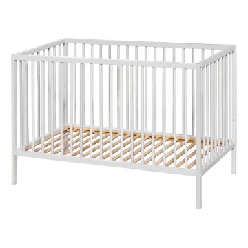PETITE&MARS - NELA BEECH Baby Cot 120x60 cm White/Beech