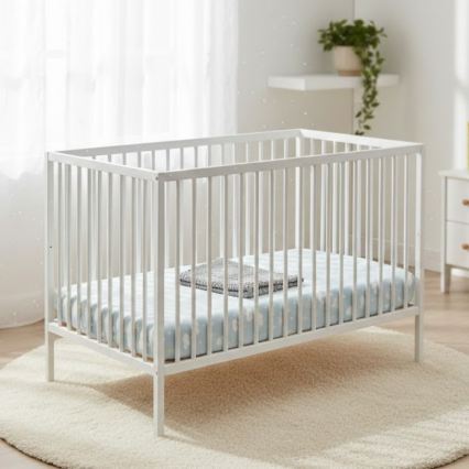 PETITE&MARS - NELA BEECH Baby Cot 120x60 cm White/Beech