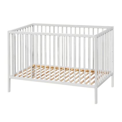 PETITE&MARS - NELA BEECH baby crib with safety rail 120x60 cm white/beech
