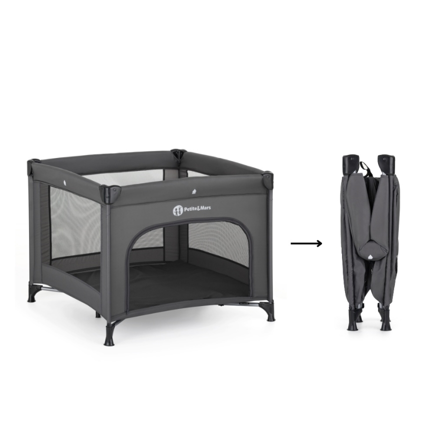 PETITE&MARS - NOOK Urban Children's Travel Playpen, Charcoal Grey
