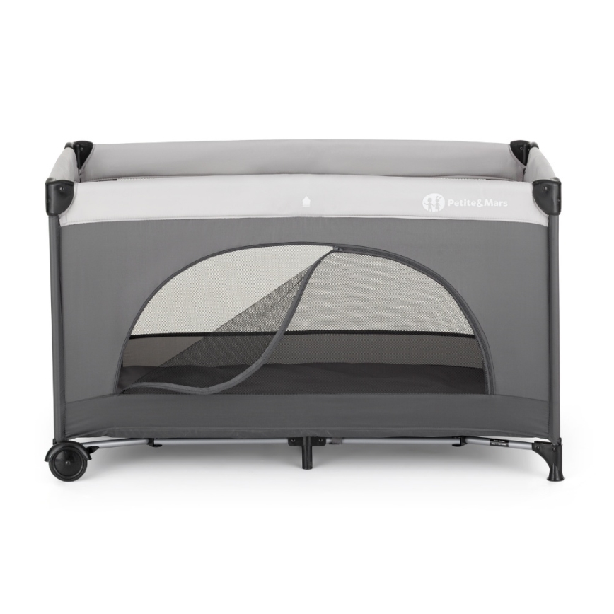 PETITE&MARS - NYJA Travel Cot, Urban Jungle Charcoal