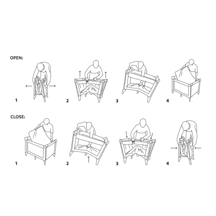 PETITE&MARS - NYJA Travel Cot Urban Jungle Sand