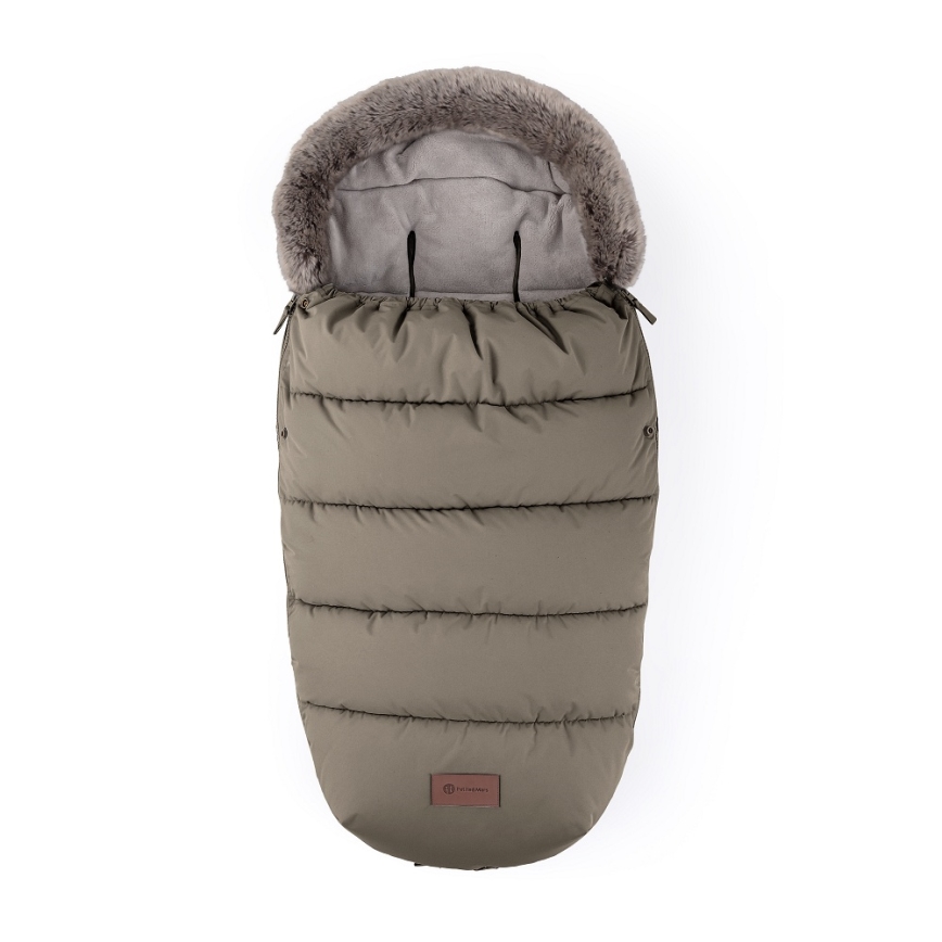 PETITE&MARS - SET Baby Footmuff 4-in-1 COMFY + FURRY Stroller Handmuffs Mocha Mousse