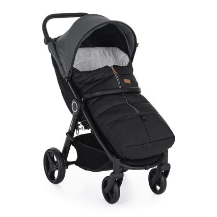 PETITE&MARS - SET Baby footmuff 3in1 JIBOT + hand muffs for a stroller JASIE black