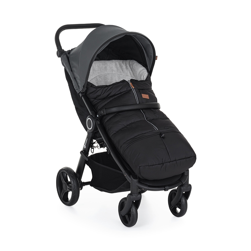 PETITE&MARS - SET Baby footmuff 3in1 JIBOT + hand muffs for a stroller JASIE black