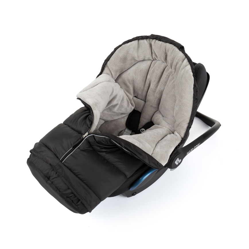 PETITE&MARS - SET Baby footmuff 3in1 JIBOT + hand muffs for a stroller JASIE black