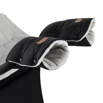 PETITE&MARS - SET Baby footmuff 3in1 JIBOT + hand muffs for a stroller JASIE black
