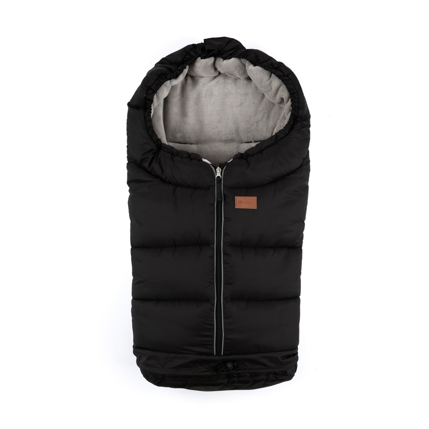PETITE&MARS - SET Baby footmuff 3in1 JIBOT + hand muffs for a stroller JASIE black