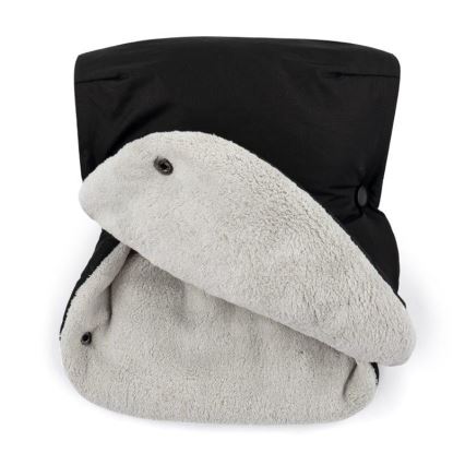 PETITE&MARS - SET Baby footmuff 3in1 JIBOT + hand muffs for a stroller JASIE black