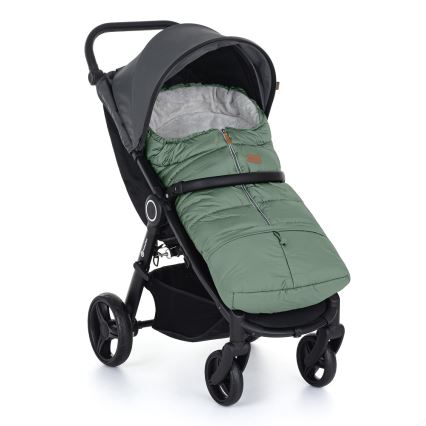 PETITE&MARS - SET Baby footmuff 3in1 JIBOT + hand muffs for a stroller JASIE green