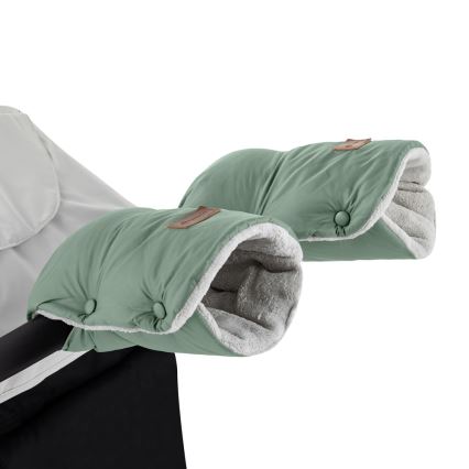 PETITE&MARS - SET Baby footmuff 3in1 JIBOT + hand muffs for a stroller JASIE green