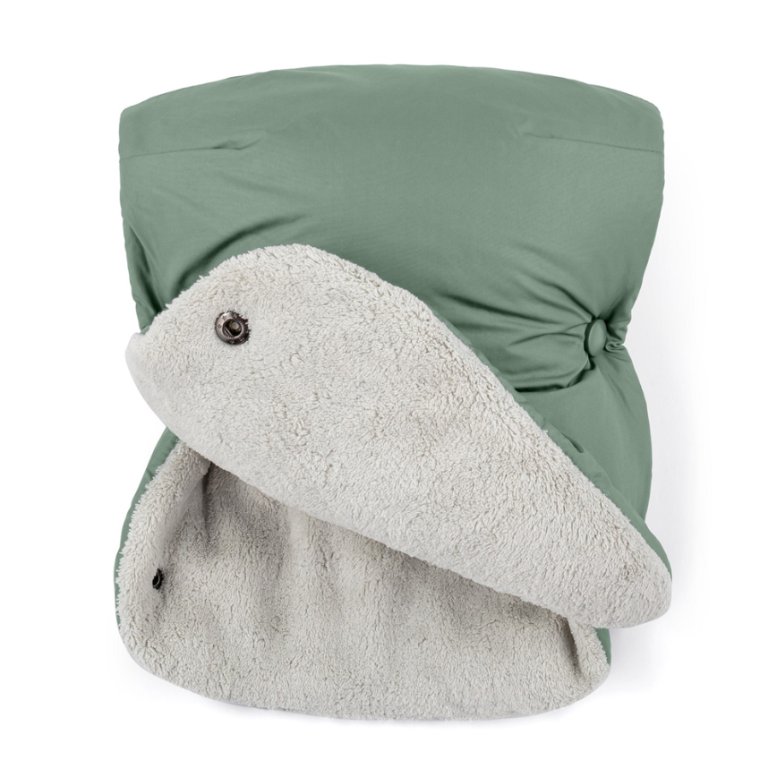 PETITE&MARS - SET Baby footmuff 3in1 JIBOT + hand muffs for a stroller JASIE green