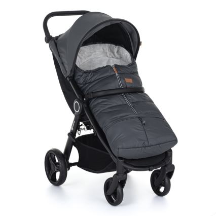 PETITE&MARS - SET Baby footmuff 3in1 JIBOT + hand muffs for a stroller JASIE grey