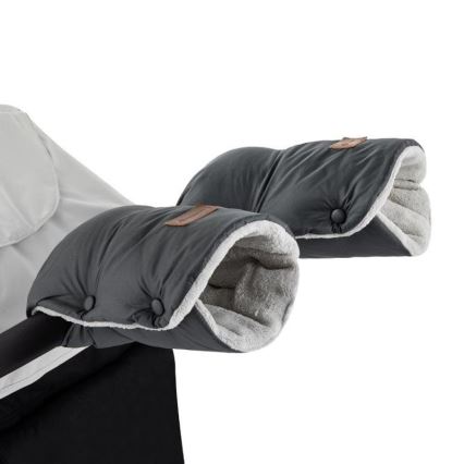 PETITE&MARS - SET Baby footmuff 3in1 JIBOT + hand muffs for a stroller JASIE grey