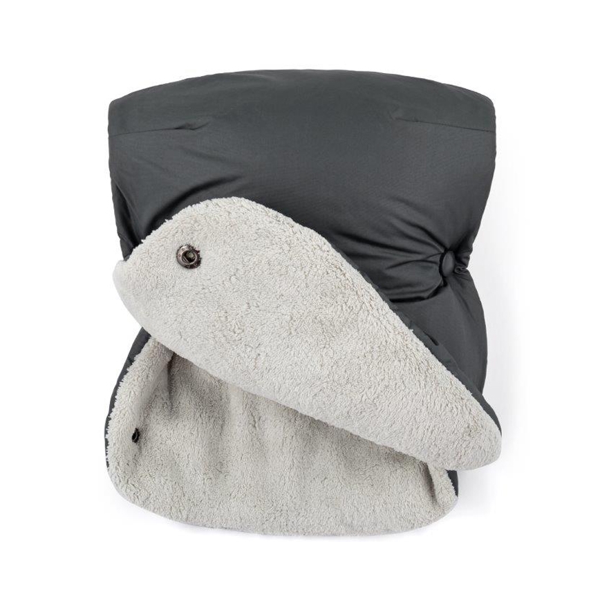 PETITE&MARS - SET Baby footmuff 3in1 JIBOT + hand muffs for a stroller JASIE grey