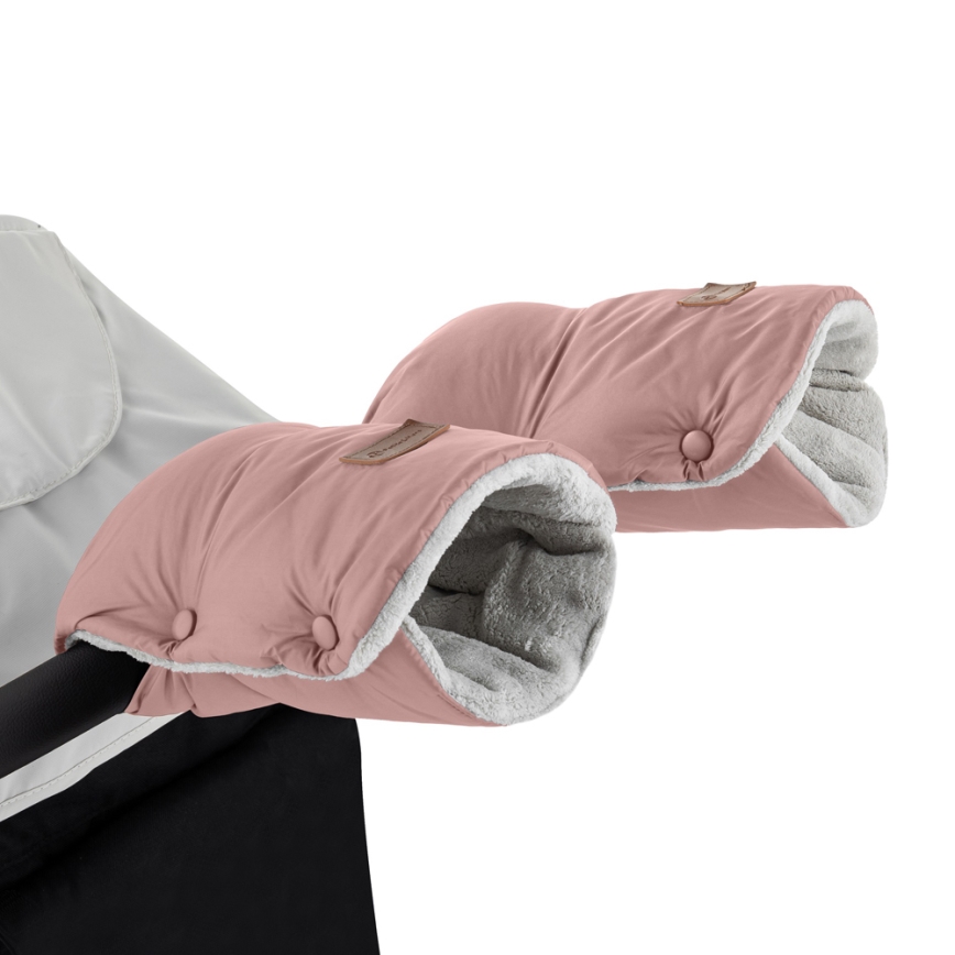 PETITE&MARS - SET Baby footmuff 3in1 JIBOT + hand muffs for a stroller JASIE pink