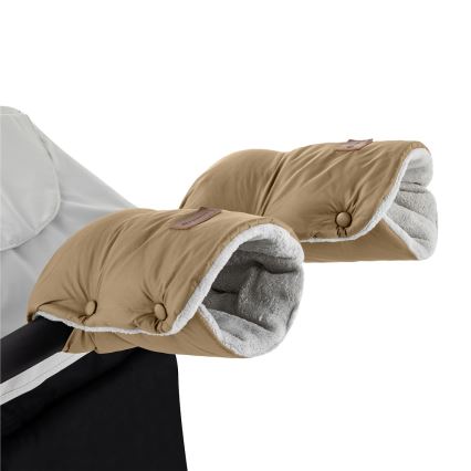 PETITE&MARS - SET Baby footmuff 3in1 JIBOT + stroller hand muff brown