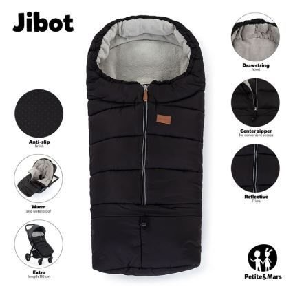 PETITE&MARS - SET Baby footmuff 3in1 JIBOT + stroller hand muff brown