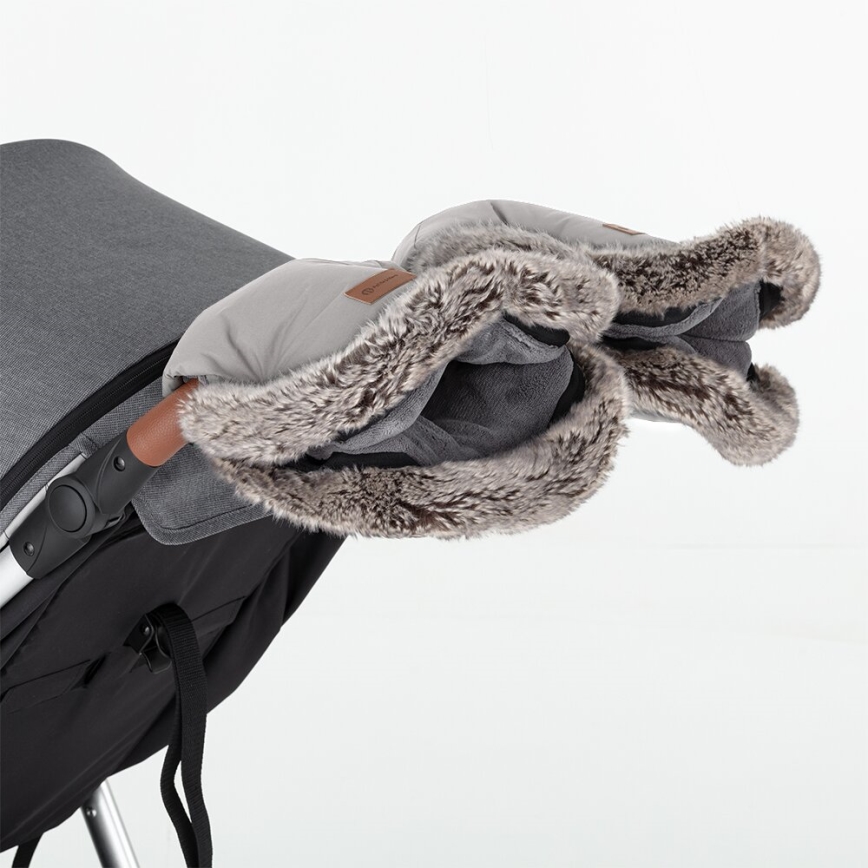 PETITE&MARS-SET Baby footmuff 4in1 ARCTIC + stroller hand muffs FURRY Champagne Shower