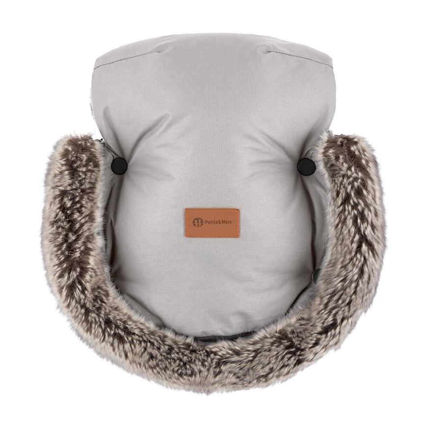 PETITE&MARS-SET Baby footmuff 4in1 ARCTIC + stroller hand muffs FURRY Champagne Shower