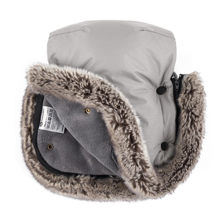 PETITE&MARS-SET Baby footmuff 4in1 ARCTIC + stroller hand muffs FURRY Champagne Shower