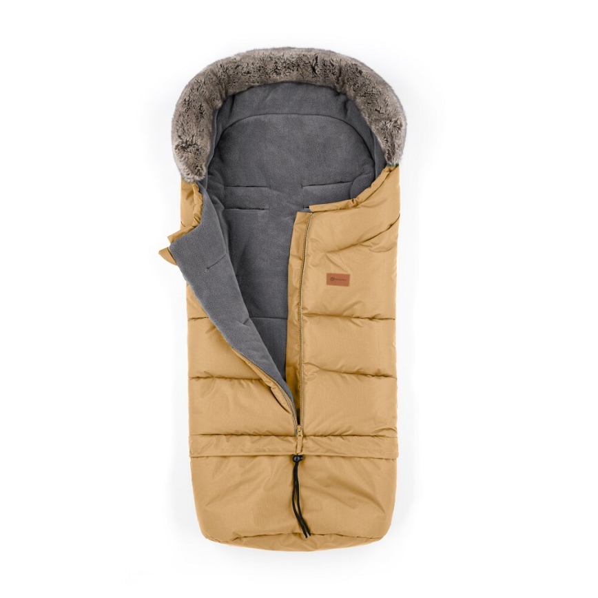 PETITE&MARS - SET Baby footmuff 4in1 ARCTIC + stroller hand muffs FURRY Elegant Caramel