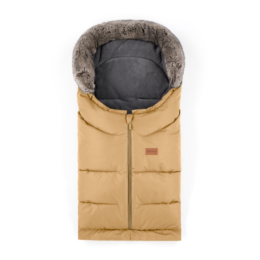 PETITE&MARS - SET Baby footmuff 4in1 ARCTIC + stroller hand muffs FURRY Elegant Caramel
